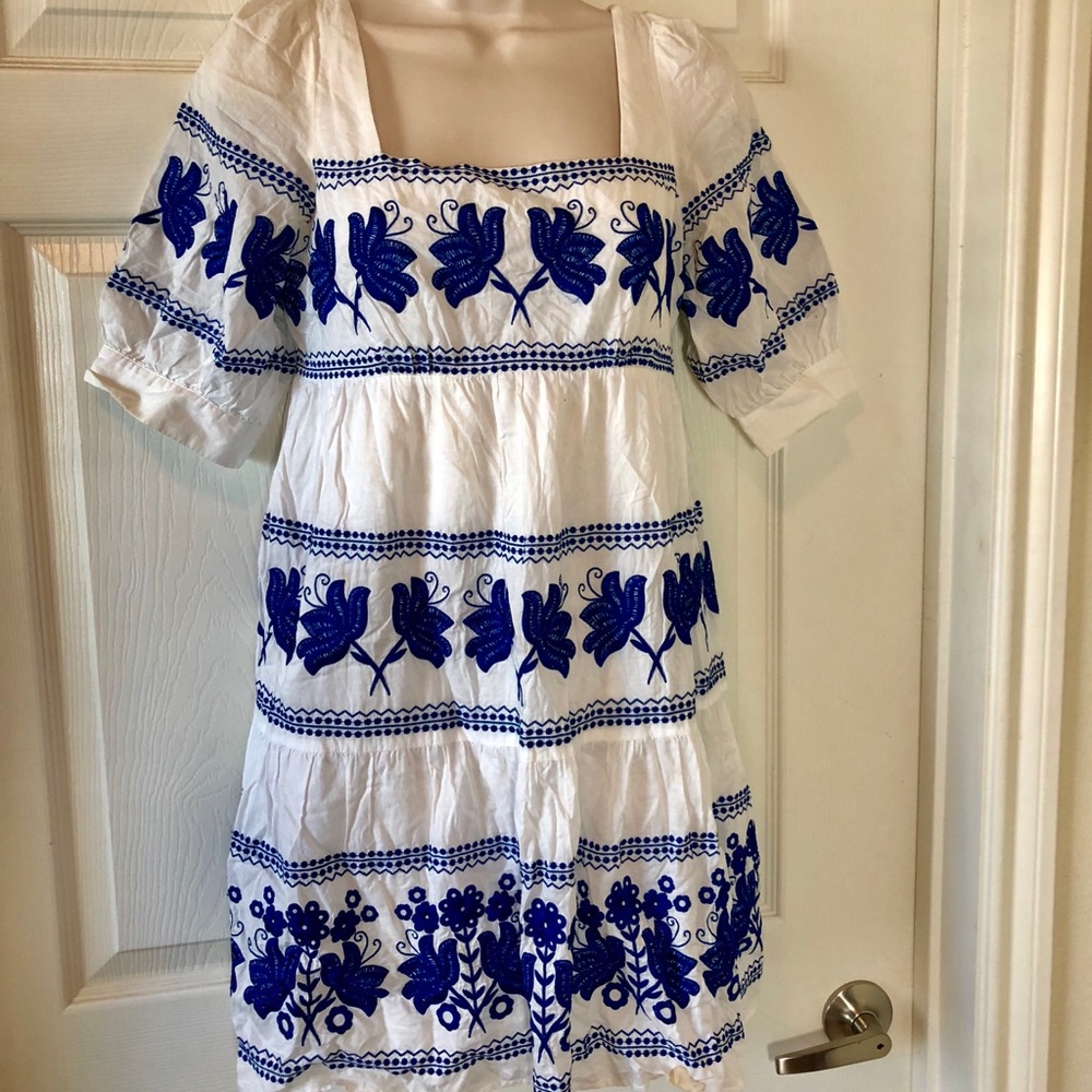 Victoria’s Secret Embroidered Blue and White Dress